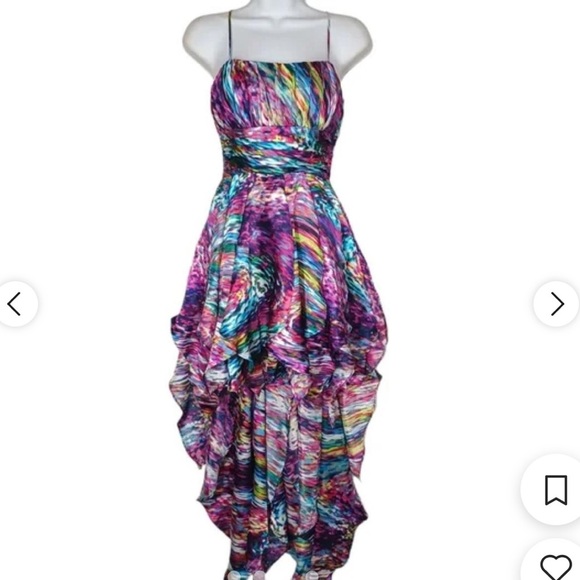 Steppin out Vintage high low party dress size7/8 Multi color - Picture 1 of 13